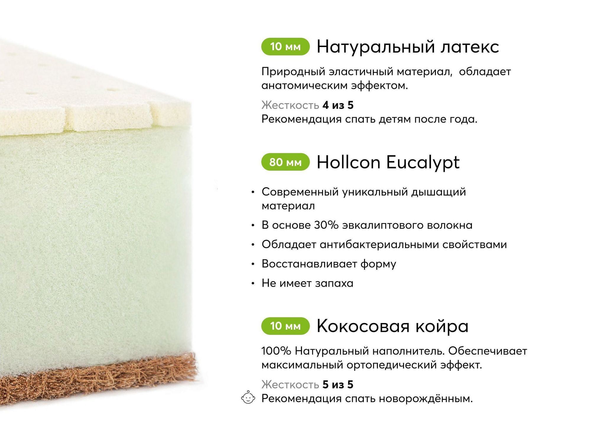 Латексный чехол для матраса детской кроватки
